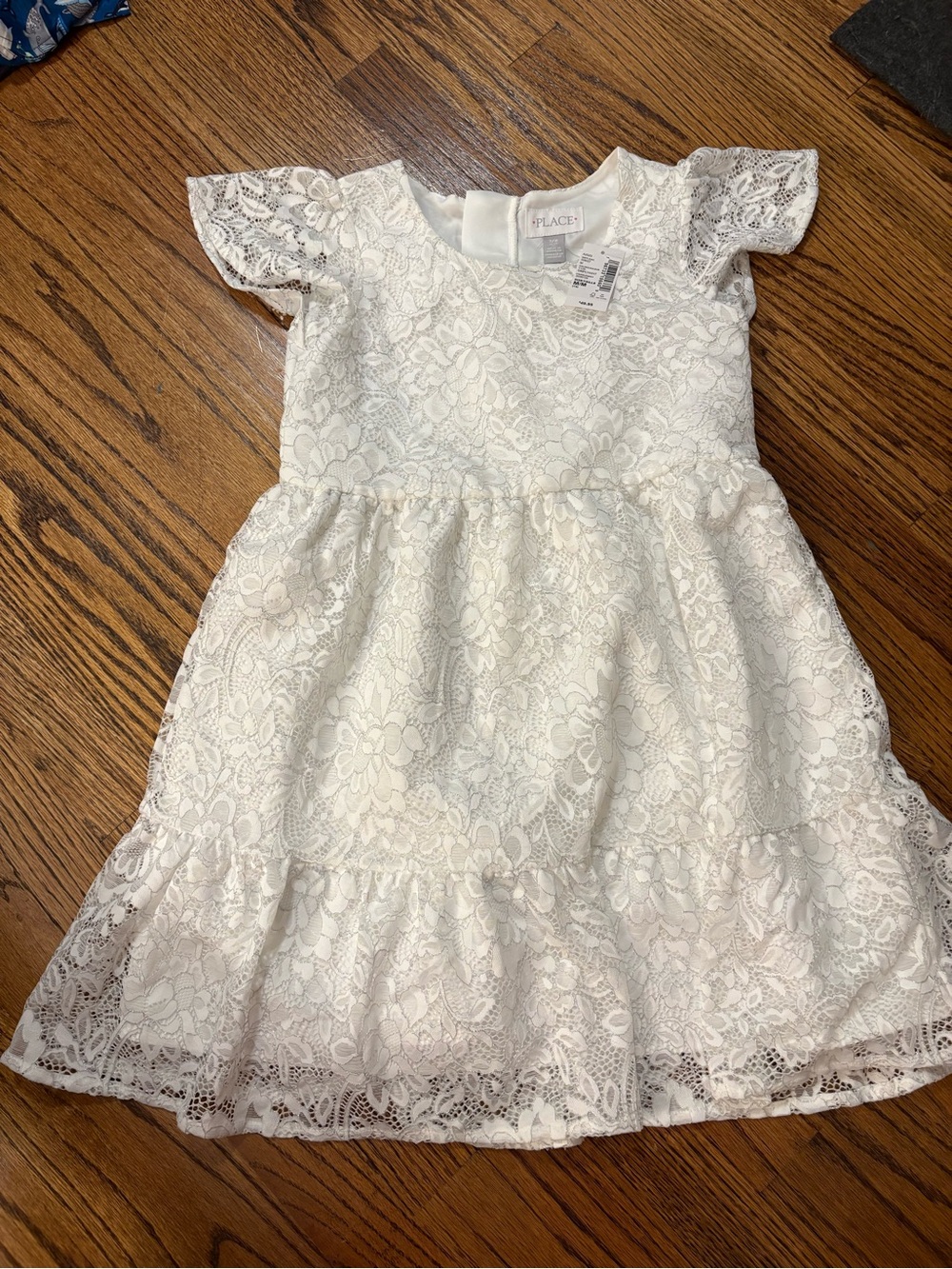 Place White Floral Lace Party Dress for Girls
